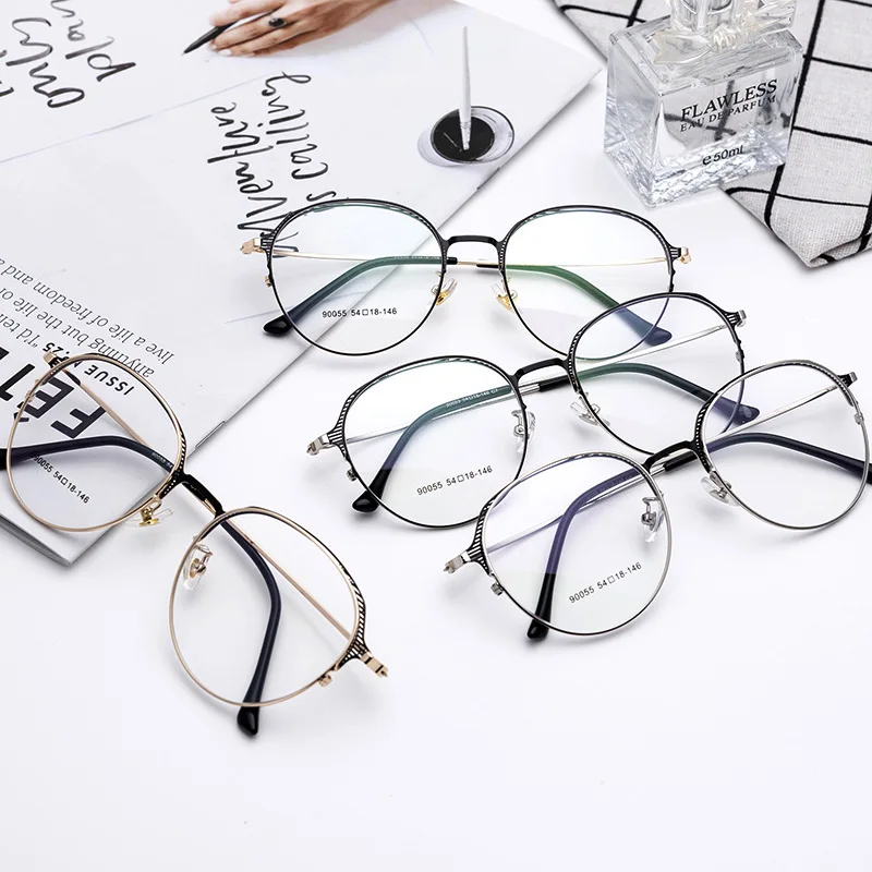 vintage fashion blue light blocking glasses frames round optical eyeglasses frame