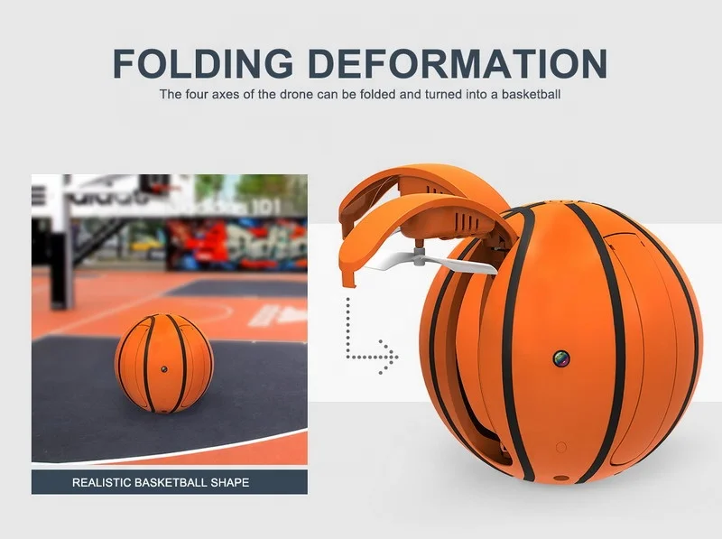 
Novel Wifi Live Video Transmission Real Time Folding Drone Basketball RC Drone FPV Camera Drone 