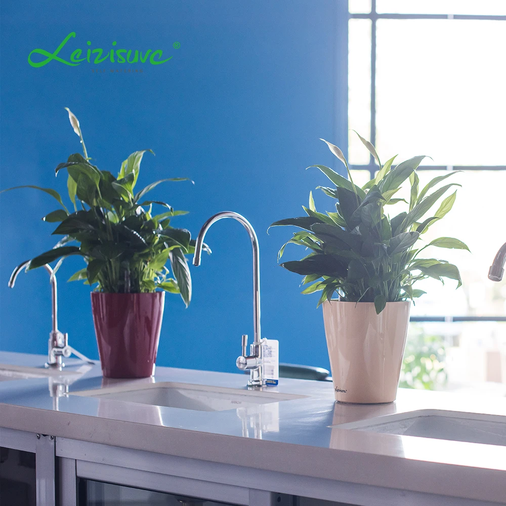 Leizisure Whosale Self Watering  Plant Pot Cheap Plastic Mini Square Ceramic Herb Orchid Planter Flowerpots