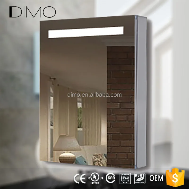 
Dubai Hotel Bathroom Storage Metal Anti-fog Mirror Cabinets with LED Lights 