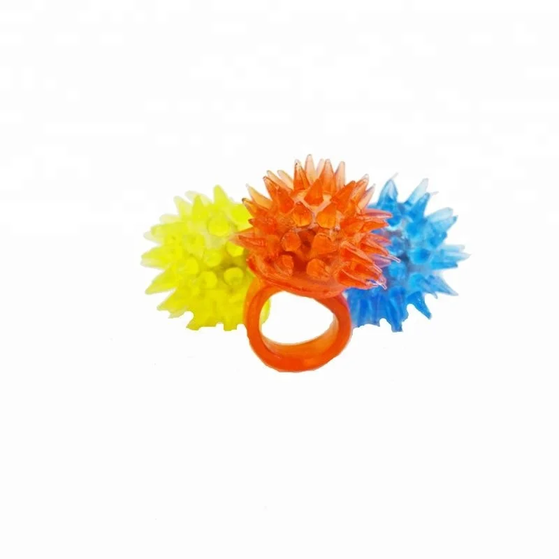 led flashing spike jelly ring Party finger light up ring for party