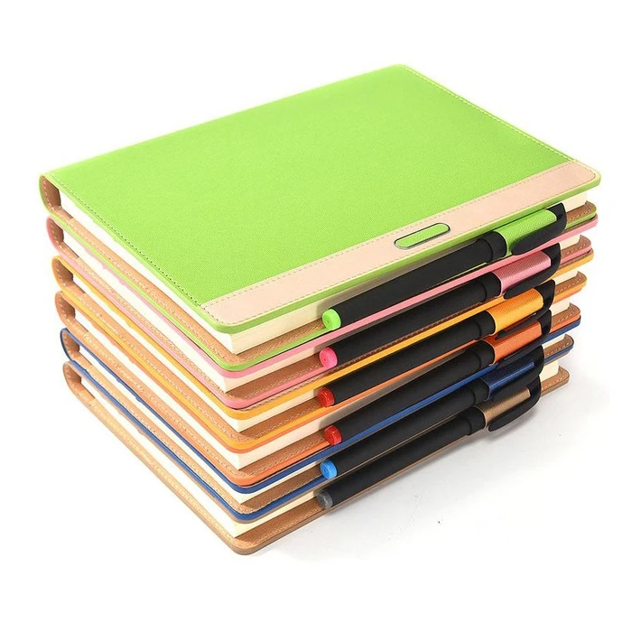 High quality custom debossed logo leather notebook notepad