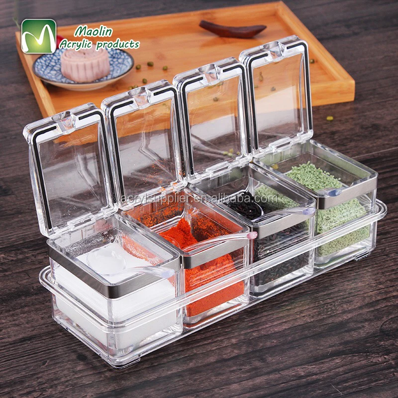 
acrylic box wholesale Seasoning box with lid 