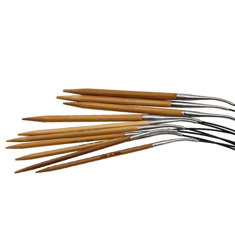 Durable In Use Wholesale DIY Round Circular Wood Bamboo Knitting Needles Sets For Hand Knitting Yarn