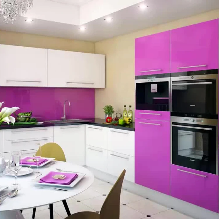 German style High gloss lacquer finish door factory outlet quartz stone lacquer  kitchen cabinet