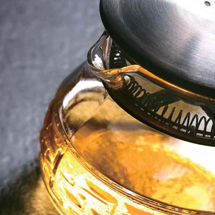 Promotion handmade hot selling wholesale cooking thermo glass infuser teapot