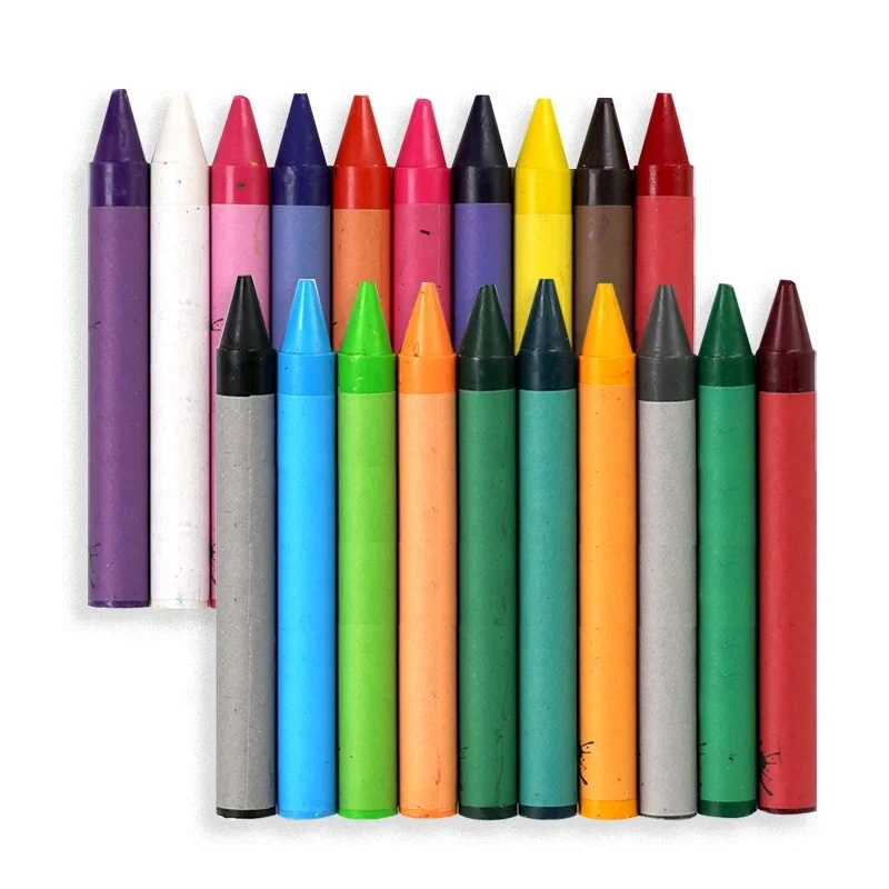 64 Pieces plastic case with sharpener wax color crayon