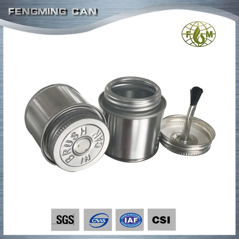 50ml 2 oz container glue tin cans,1/64gallon pvc solvent cement cans with applicator brush