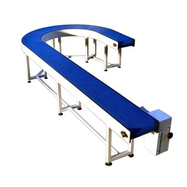 Modular Belt Conveyor Blue Turning Modular Belt Conveyor with Ss Frame