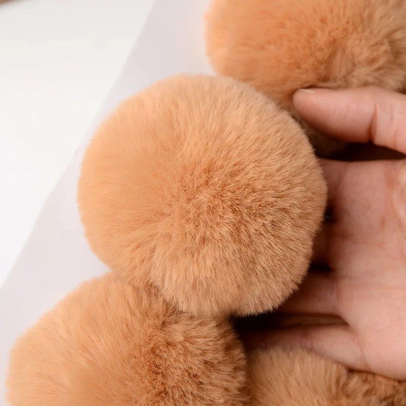 China Supplierartificialfur 8cmlongor shorthairplush faux fur pom pom fake furball Imitation rabbit hair ball  Wool ball