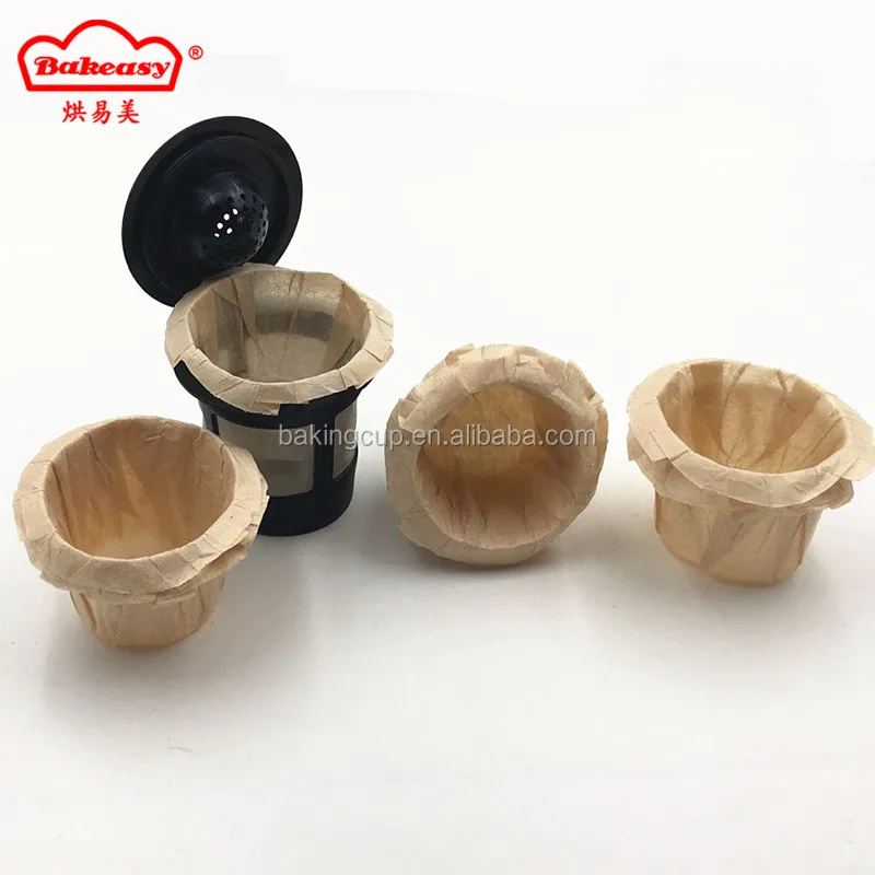 Coffee Filter Cups K Cup Natural Color Reusable Paper Coffee Filters