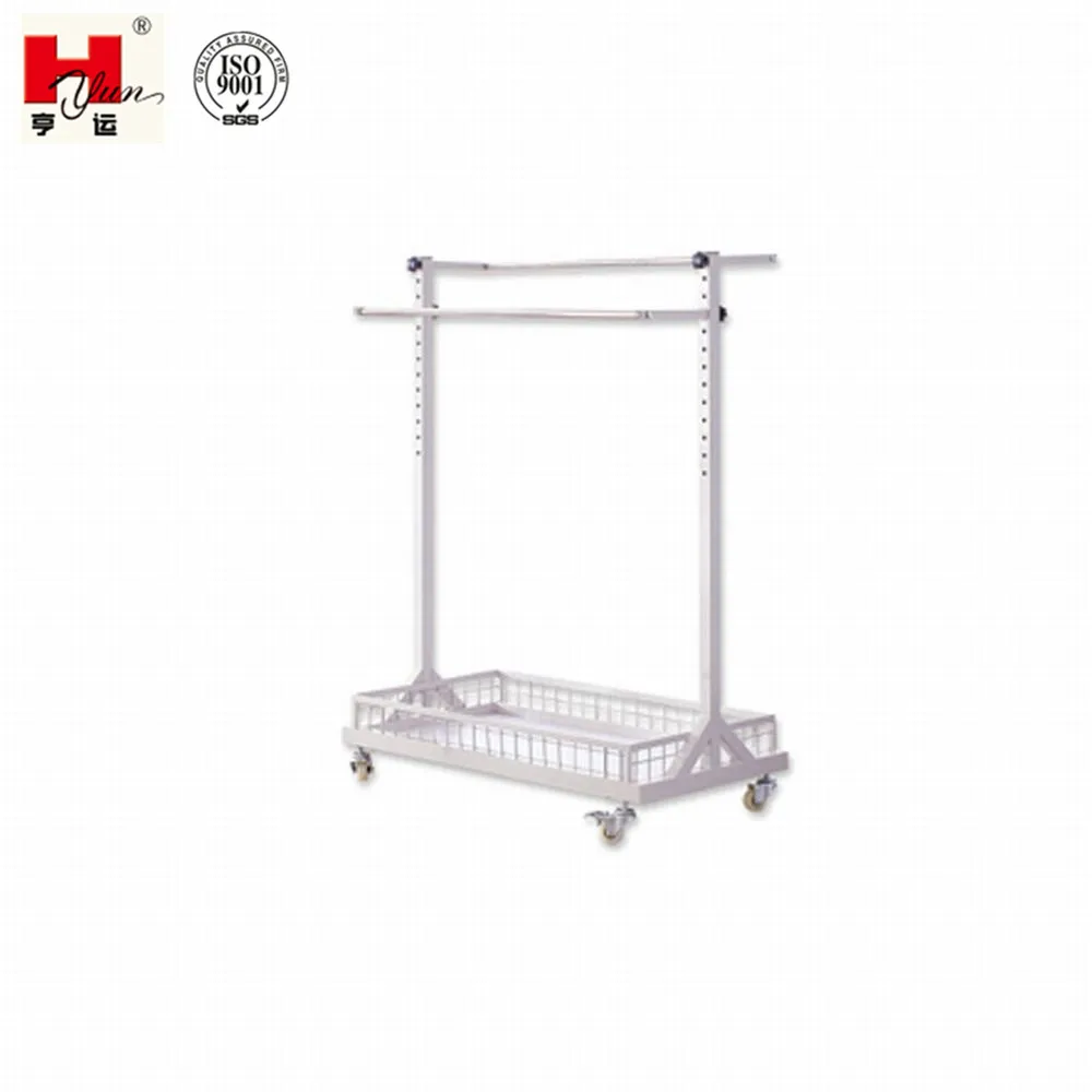 Garment Rack on Wheels Industrial Cloth Pole Hanger