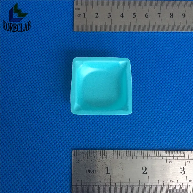 7ML Small Size Blue Plastic Square Laboratory Balance Weighing Dishes Weighing Boat