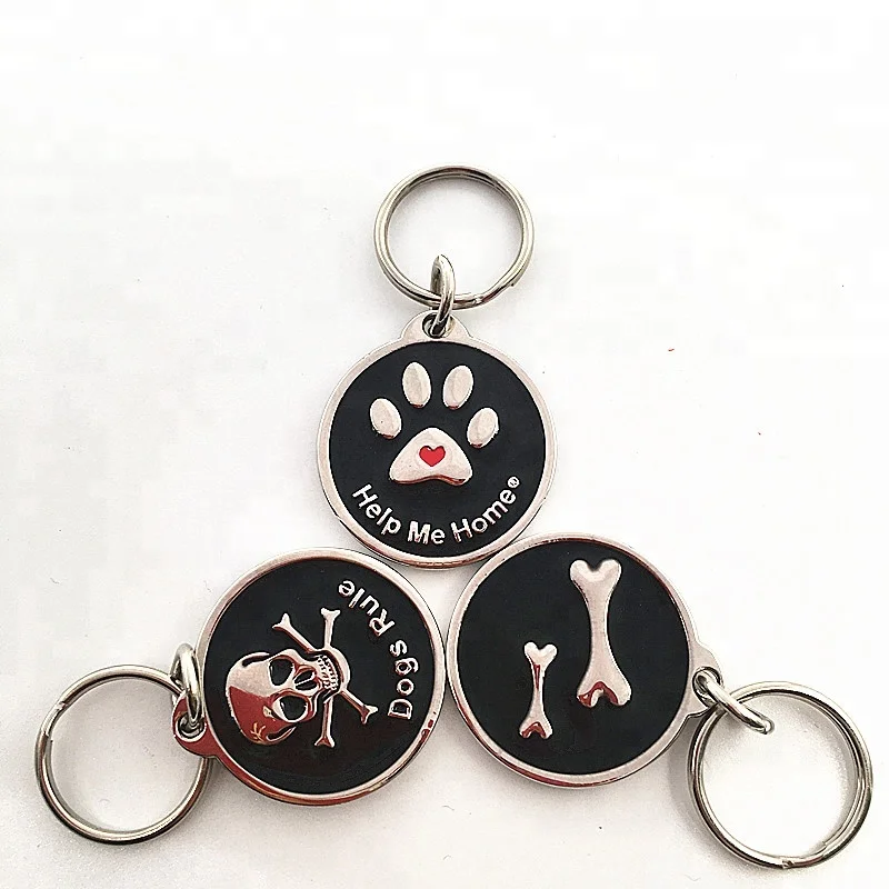 Wholesale custom zinc alloy smart NFC qr code pet id tag with epxoy stickers