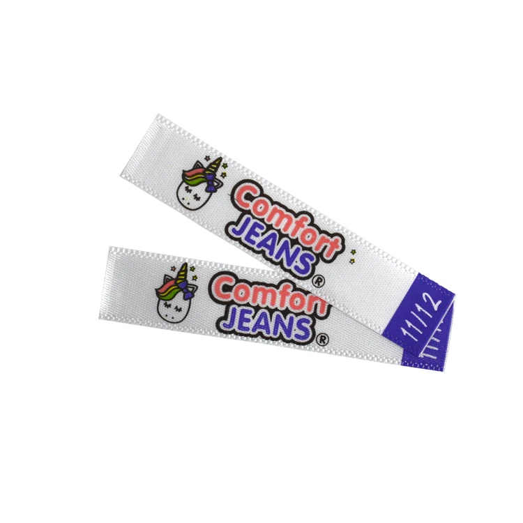 Factory  Customized damask satin woven garment care label printing for clothing label