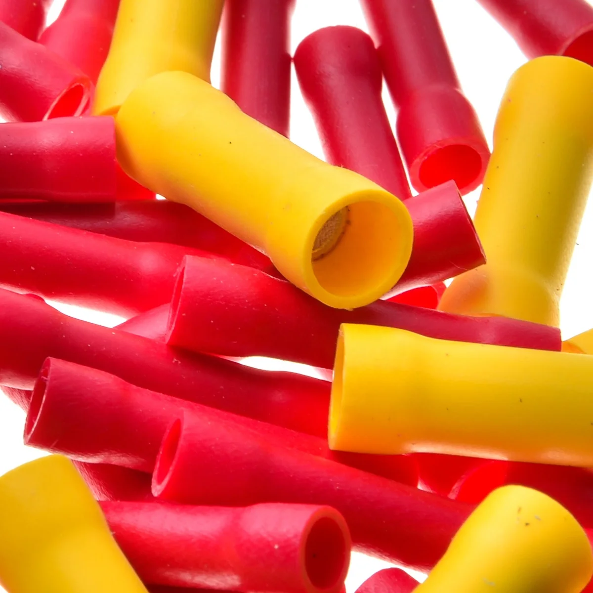 100Pcs 22-10 Splice Butt Insulated Car Audio Wire Connector Electrical Crimp Terminals Red Yellow Blue