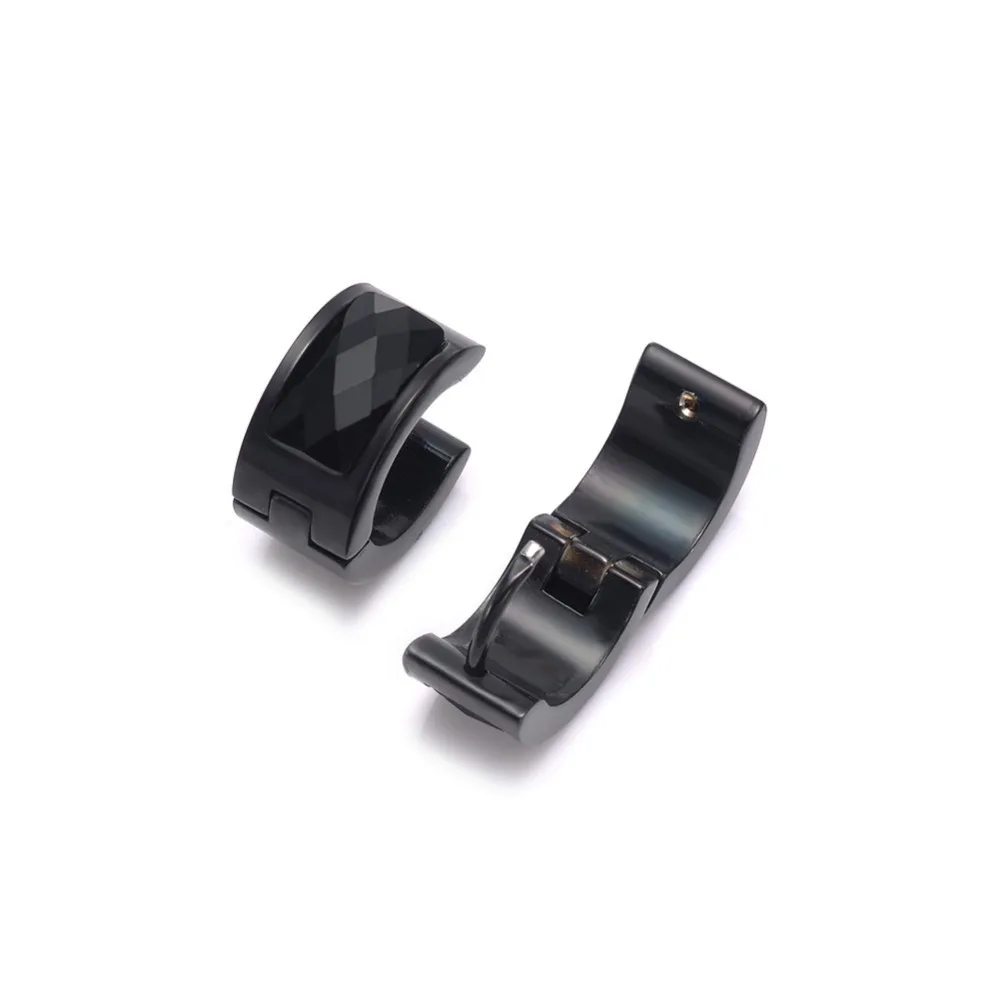 Black earring latest models stainless steel crystal cube beaded jewelry earring