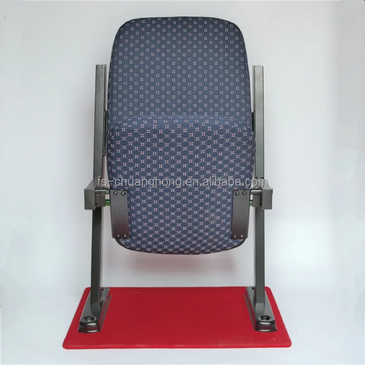 Used price Folding metal cheap auditorium chair without arm in blue fabric for stadium YC-G181