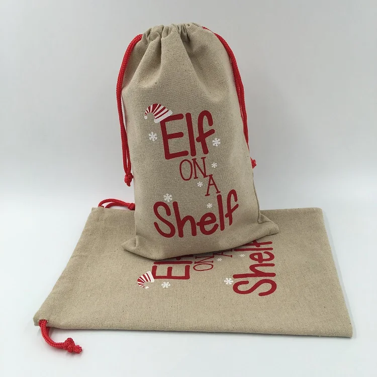 Custom Burlap Hessian Christmas Gift Bag Santa Sack