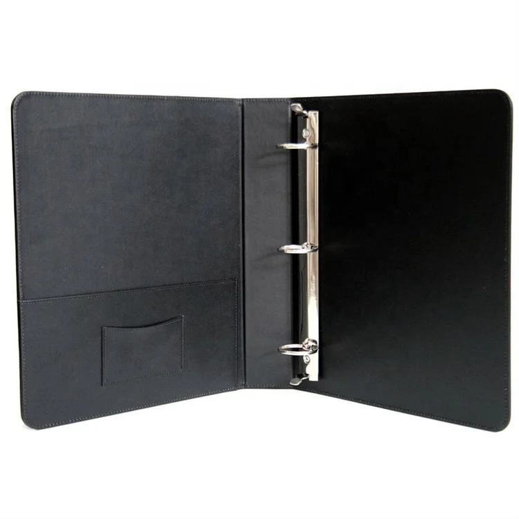 High quality custom logo soft faux leather A4 3 ring binder