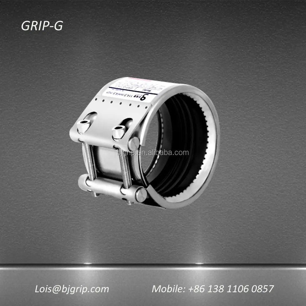 HDPE Pipe Fitting SS304 clamp stainless steel  Grip L Pipe Couplings IMPA standard coupling