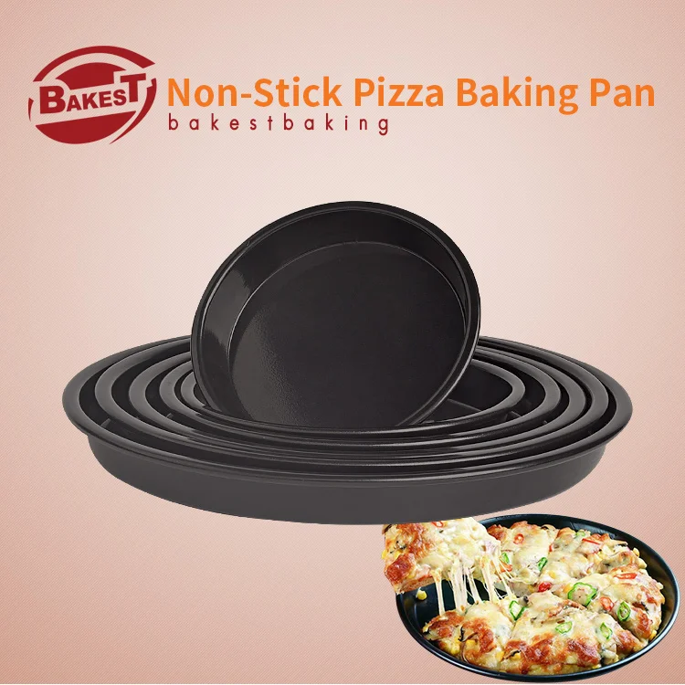 Black Pizza Baking Pan  Thicken  Non Stick Deep  Pie Pancake  Baking Pizza Tray Round  pizza pan