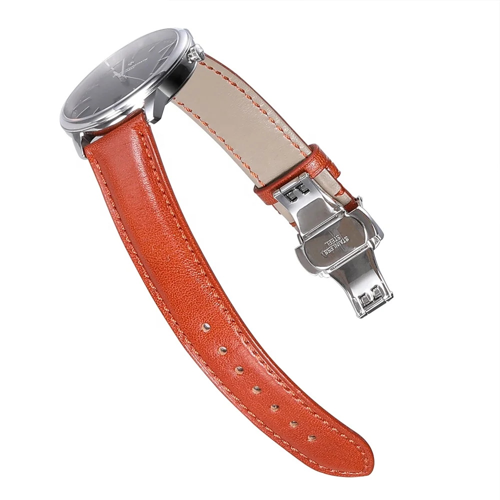 OEM 18 19 20 21 22 mm Wholesales Smart Watch Deployment Buckle Clasp Wristband Leather Watch Band Strap for Casio for Huawei GT
