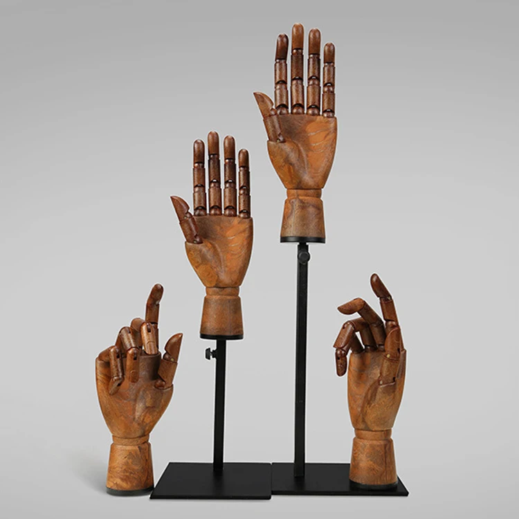 adjustable mannequin wood articulated hand model display