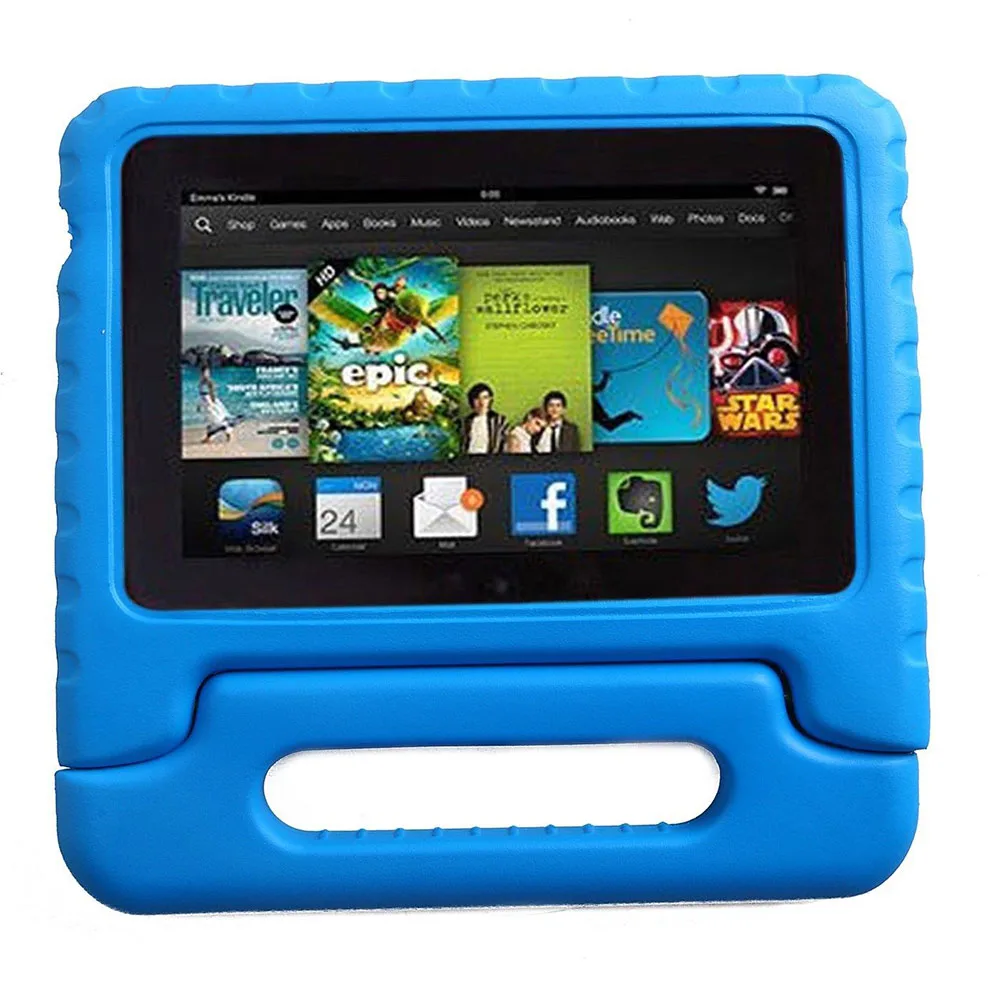 New Kids Children Safe Rugged Proof Foam Case Handle Stand For Amazon kindle fire 7 case 2015