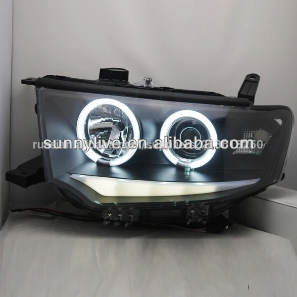 Mitsubish pajero спорт привело глаза ангела головная лампа 2012-2013 год