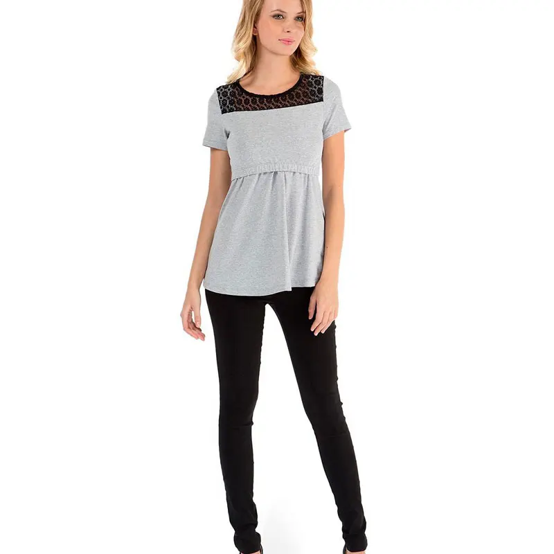 
Amazon Stitching Multi-functional Mother Short-sleeved Breastfeeding Top Clothes 