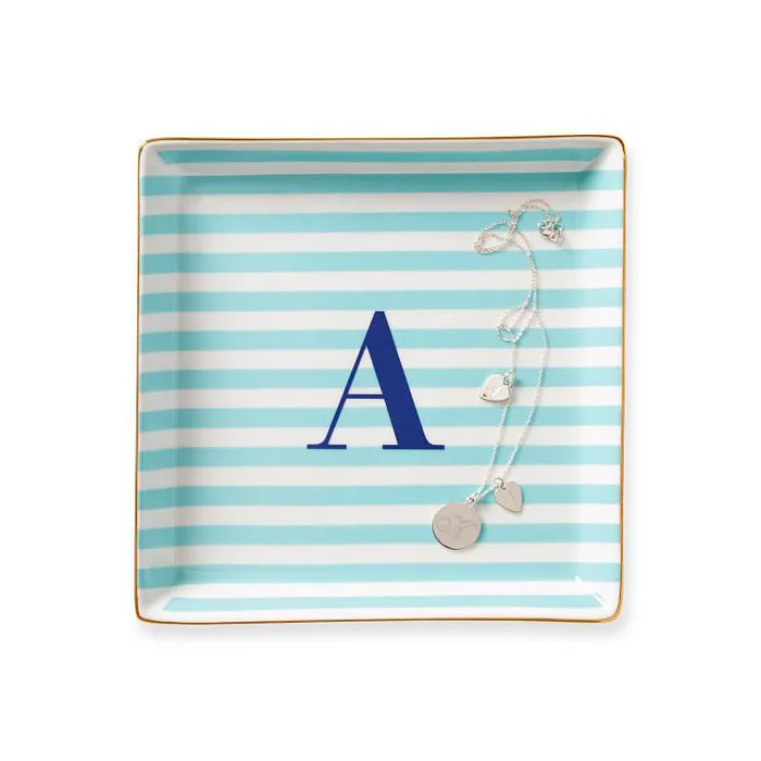 Wedding Decorative Custom Ring Trinket Tray Gold Rim Ceramic Jewelry Dish Plate