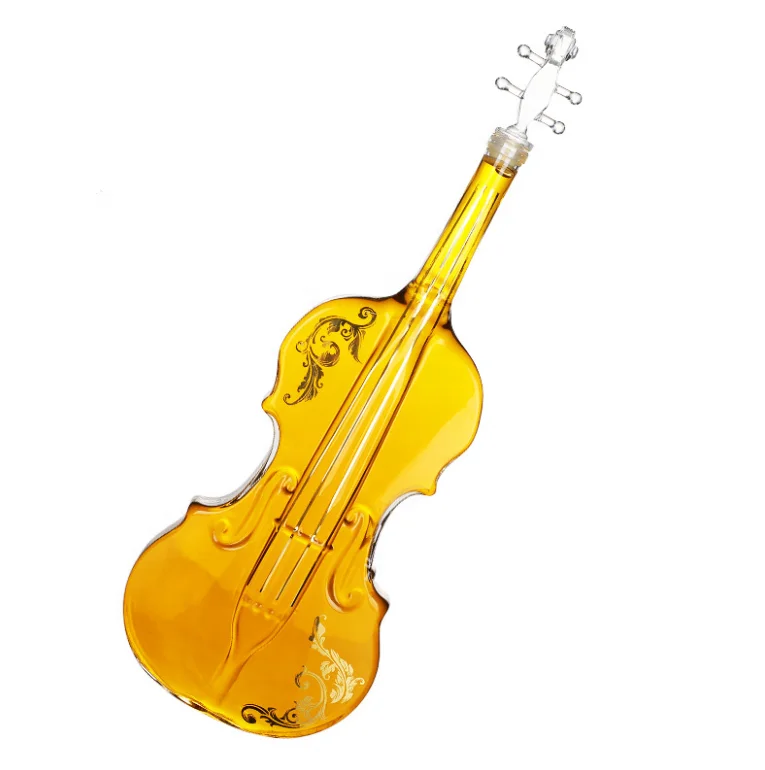 1000ML Handcraft Violin Shaped Fancy Glass Wine Bottles,Glass Liquor Bottle,Wine Bottle