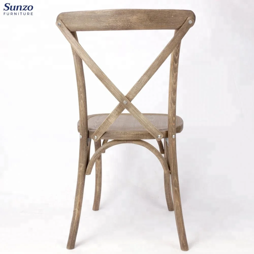 Wholesale Elegant Event Stackable Wood Cross Back Dining Chairs