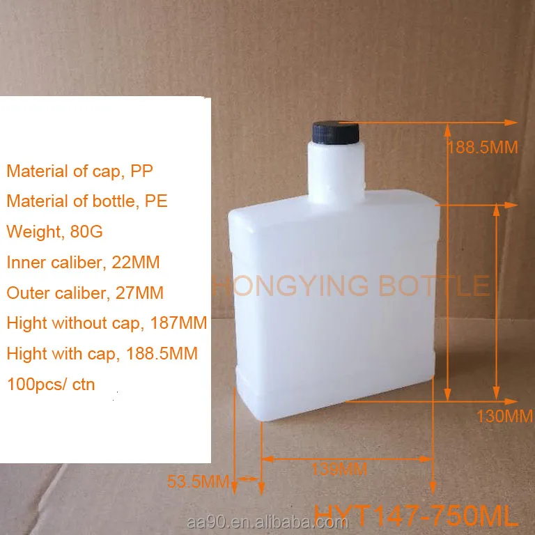 China Factory 750 ml square bottle for continuous ink jet printer ink