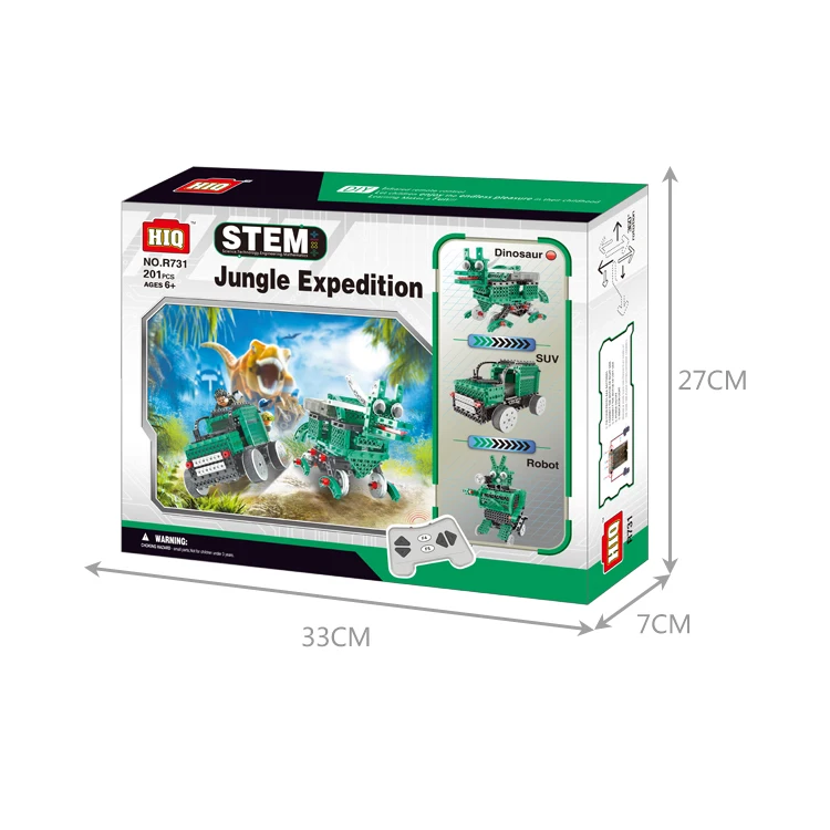 3 in 1 4Channel educational toys diy blocks toy robot RC plastic building bricks toy
