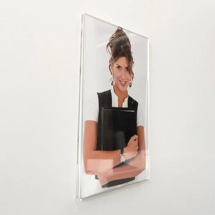 acrylic wall mount sign holder with adhesive tape