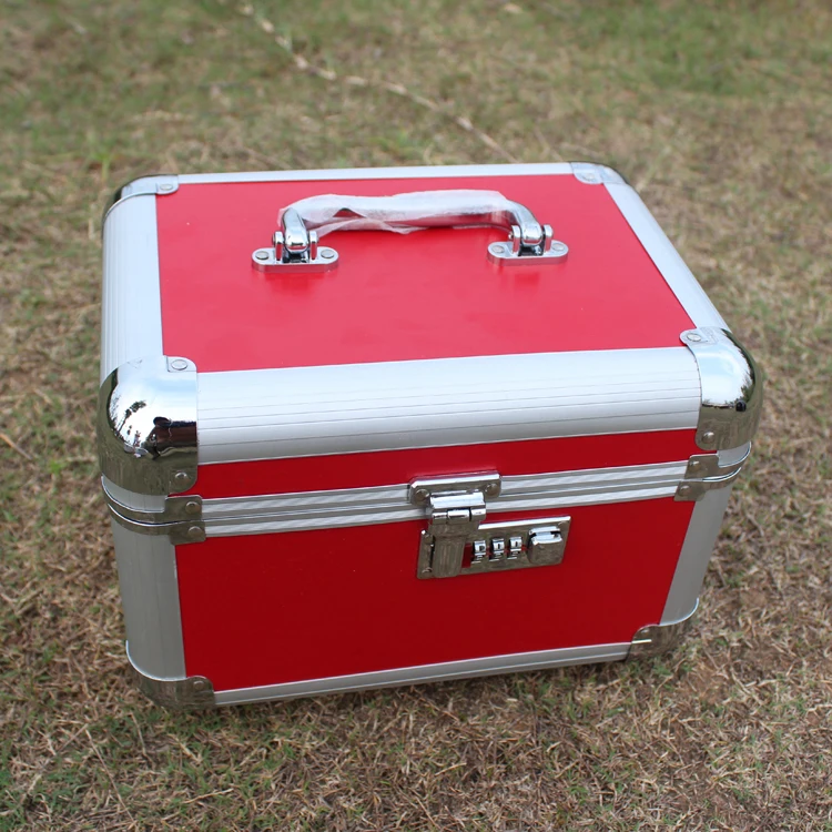 
Red safety lightweight aluminum beauty hard cosmetic case 