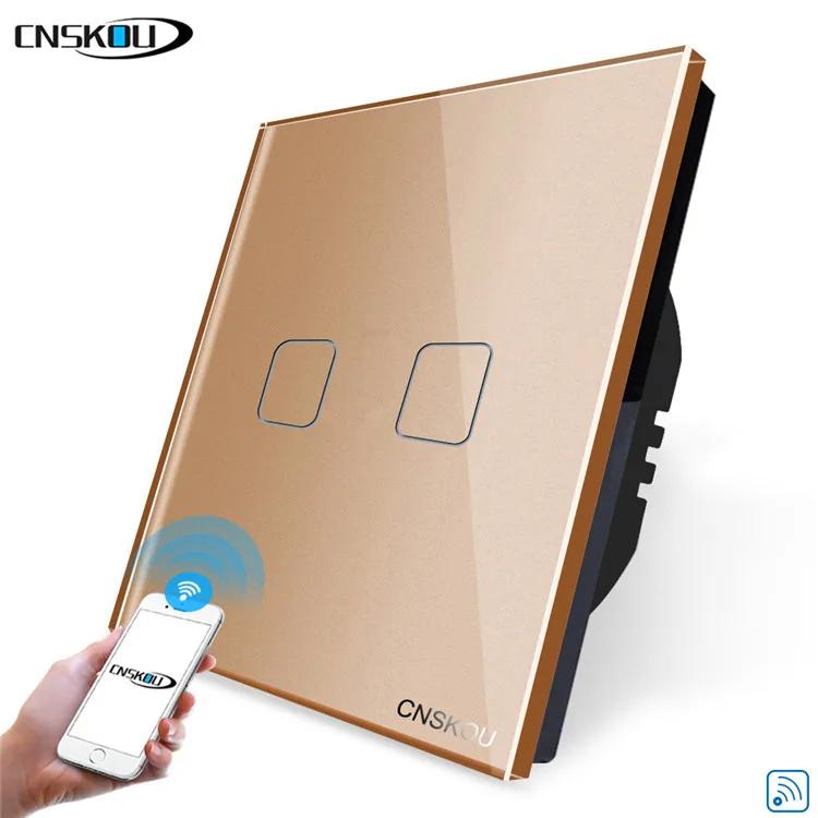 CNSKOU 2gang 1way Wifi Control  Light Switch Compatible With Ewelink Or Tuya app For Smart Home Alexa
