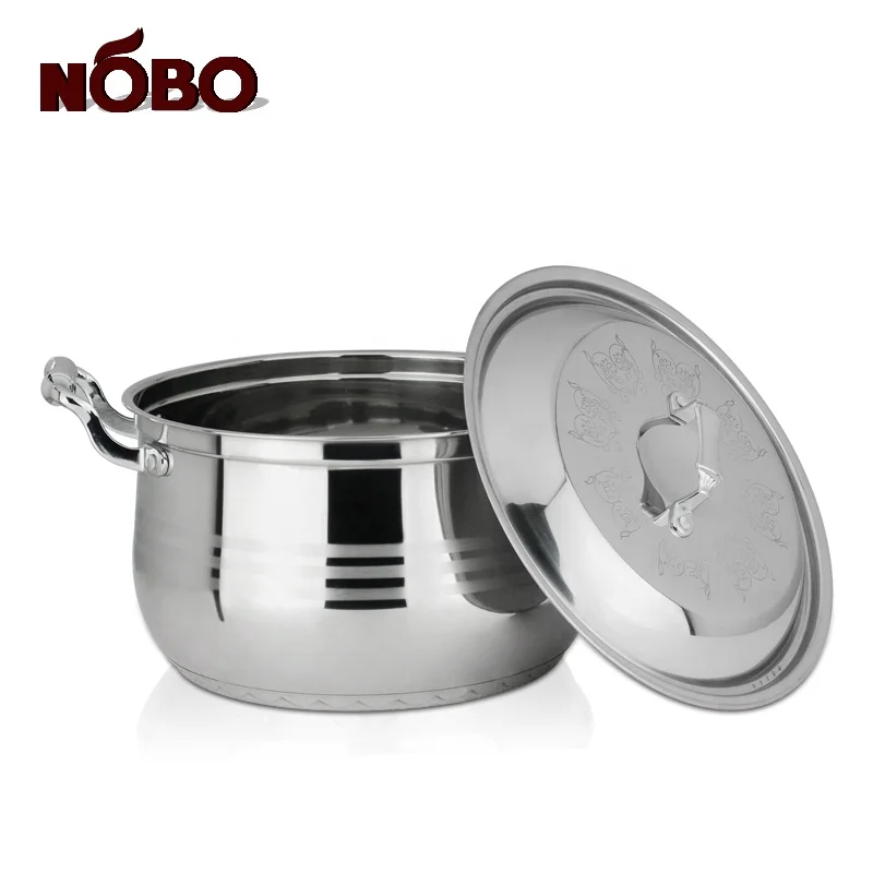 Durable Industrial Heavy Cooking Pot Set Stainless Steel Turkish Cookware with Double Handle