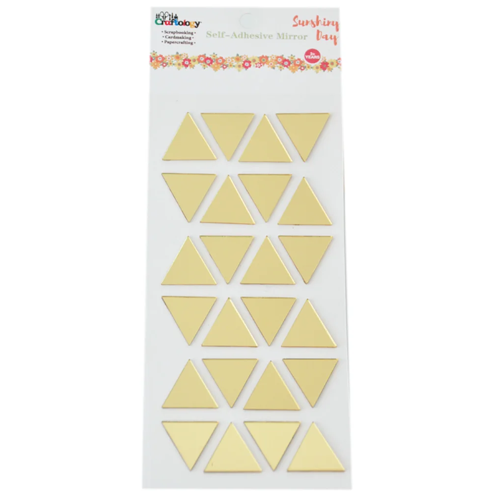 Scrapbooking style diy triangle gold acrylic mirror sticker