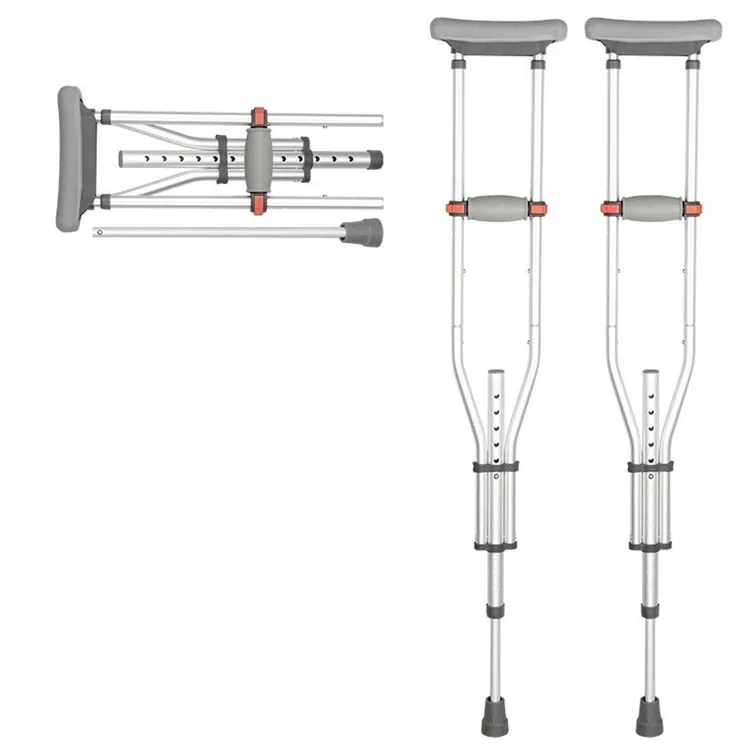 
Factory direct selling aluminum folding adjustable crutch for old and disabled people 