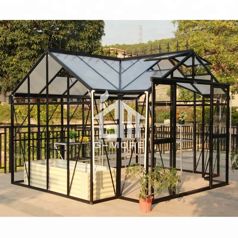 
G-MORE outdoor T-shaped hobby Orangerie Aluminum frame Glass Green house 