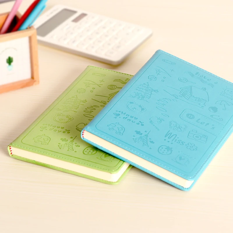 New fashion korea cute A5/A6 PU leather smart pocket notebook and diary student books