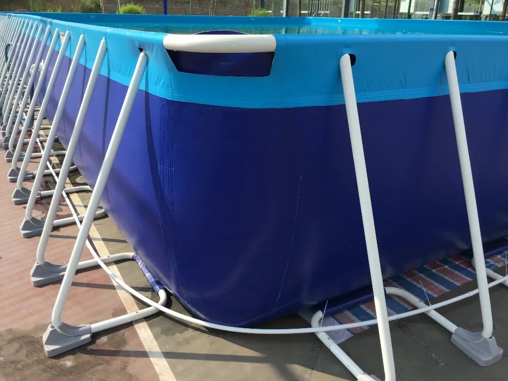PVC swimming pool with metal frame Flex swimming pool high tensile foldable tarpaulin price per meter