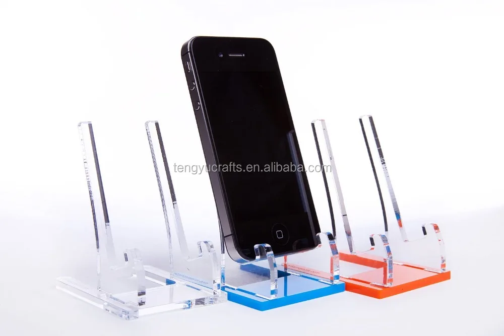 
plexiglass clear counter top display stand holder rack acrylic cellphone store displays 