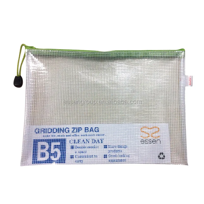 transparent PVC fireproof document storage bag with zipper