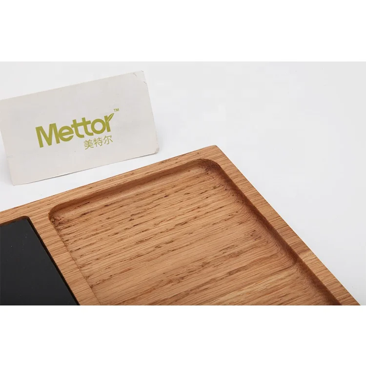 Oak wood slate serving tray wood serving tray with handles