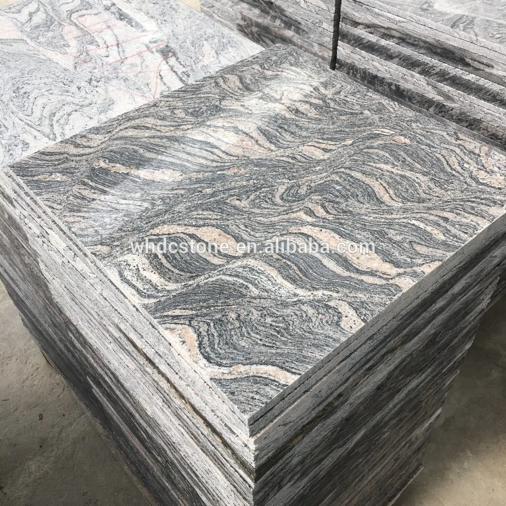 China Juparana Natural Granite Stone Tiles With Polished Surface