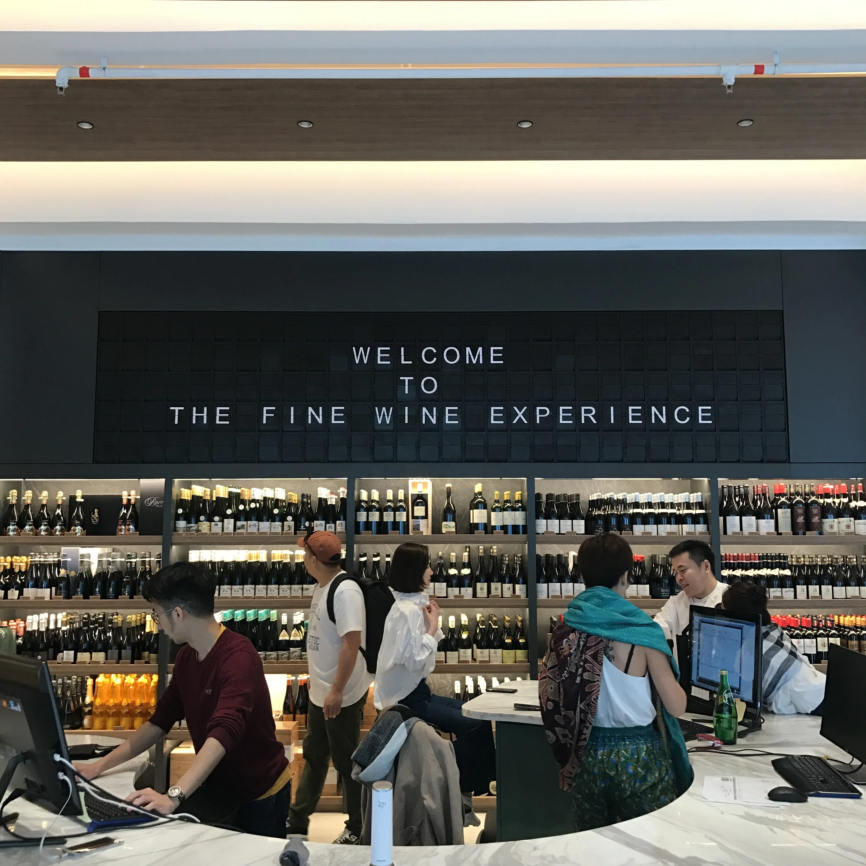 
split-flap display board in a wineshop 